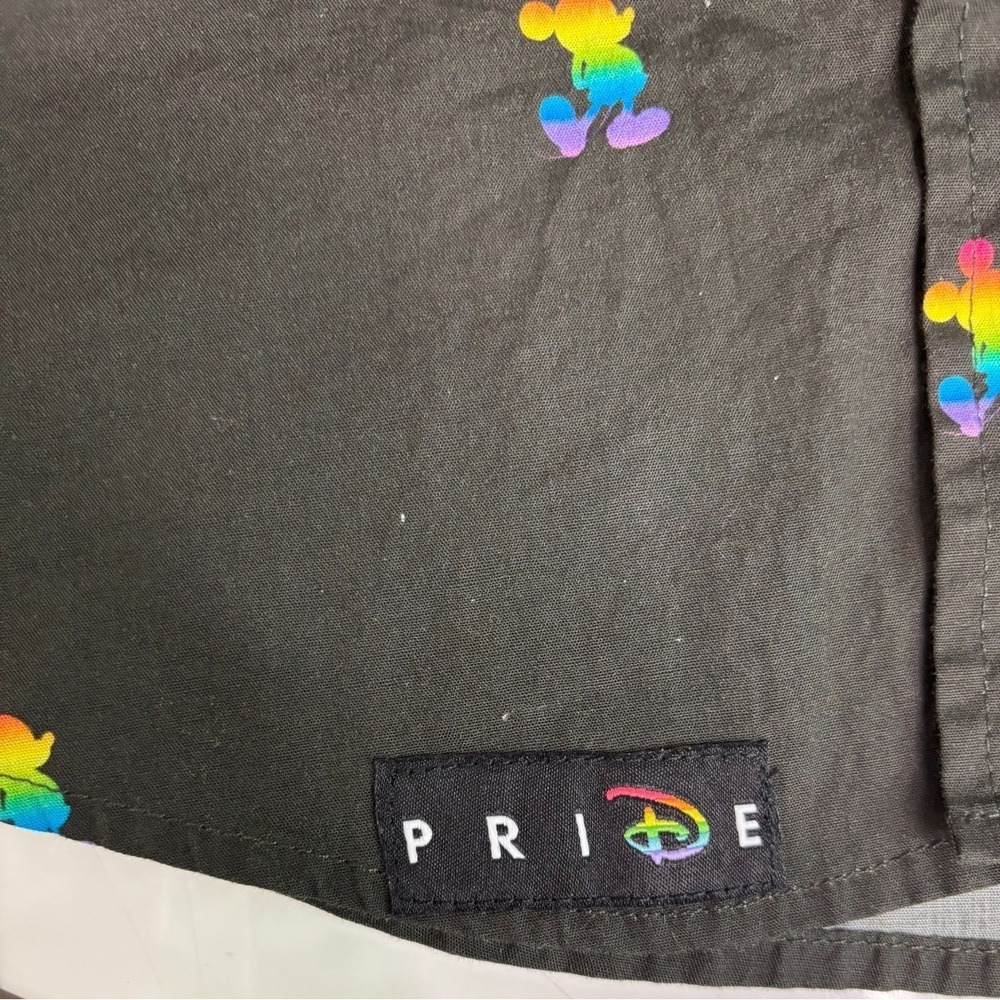 Disney Pride Collection Rainbow Mickey Mouse Black Button Shirt Small Unisex - Picture 5 of 10
